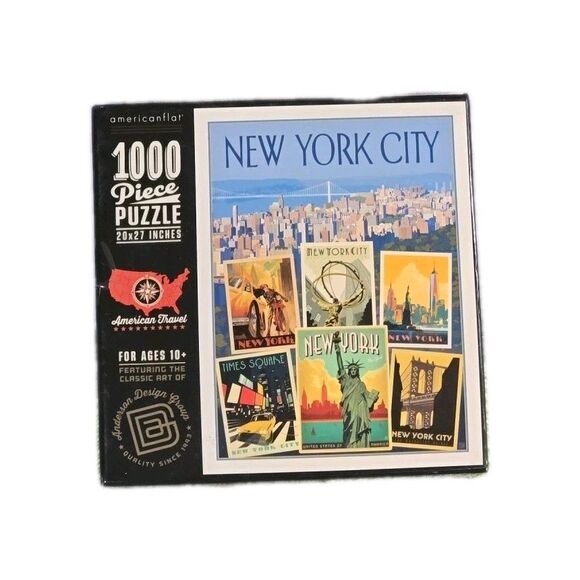 American Travel New York City Jigsaw Puzzle 1000 Piece 20×27 Inches 1993 NYC - Picture 1 of 9